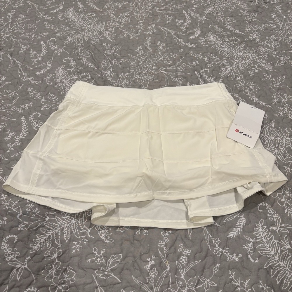 Lululemon Pace Rival Mid-Rise Skirt 3.5" Mid Rise Long Lemon Sorbet Size 8 NWT